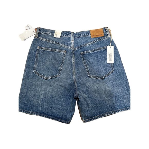 Aritzia Denim Forum The Joni Loose Shorts Size 30 Picture This Bleu 6"Inseam - Picture 4 of 5